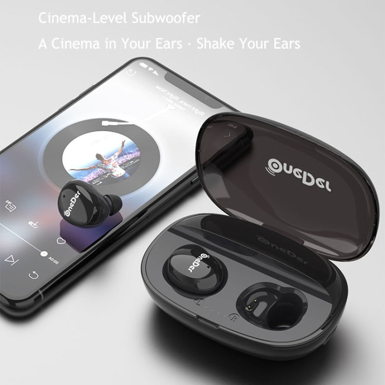 OneDer W12 Wireless Earphone with Waterproof IPX5 HD Stereo Sound TWS Bluetooth Earphone(Black)