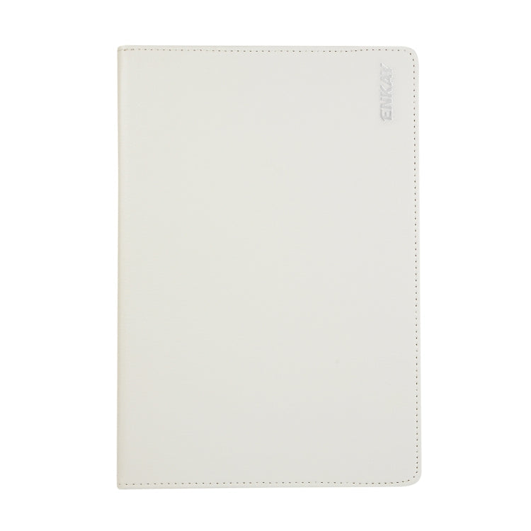 ENKAY 360 Degree Rotation Lichi Texture Leather Case with Holder for Samsung Galaxy Tab S6 10.5 T860 / T865(White)