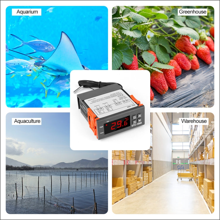 STC-1000 24V Digital Temperature Controller LED Temperature Regulator Thermostat for Incubator Relay 10A Heating and Cooling, 24V