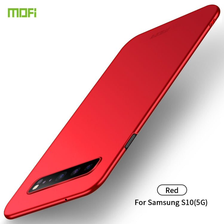 For Galaxy S10 5G MOFI Frosted PC Ultra-thin Hard Case(Red)