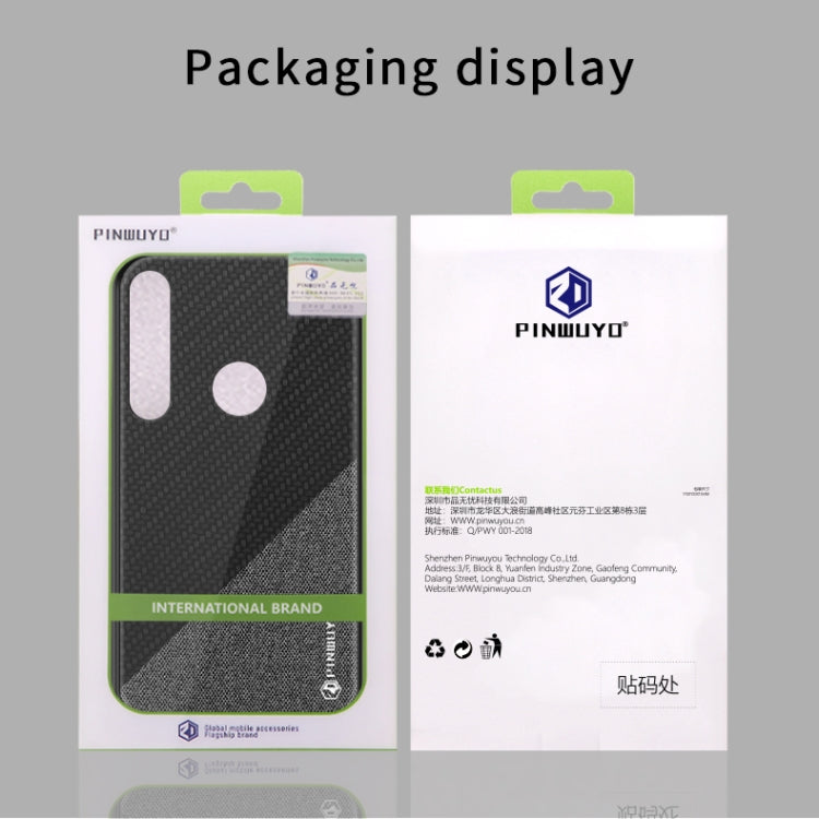 PINWUYO Rong Series  Shockproof PC + TPU+ Chemical Fiber Cloth Protective Cover, For MOTO G8 Plus, For MOTO G8 Play / One macro