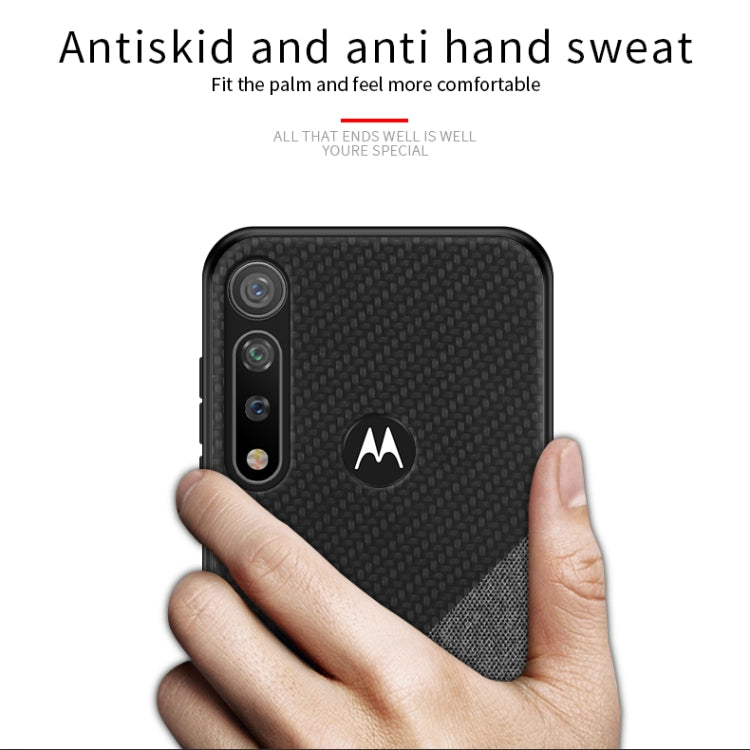PINWUYO Rong Series  Shockproof PC + TPU+ Chemical Fiber Cloth Protective Cover, For MOTO G8 Plus, For MOTO G8 Play / One macro