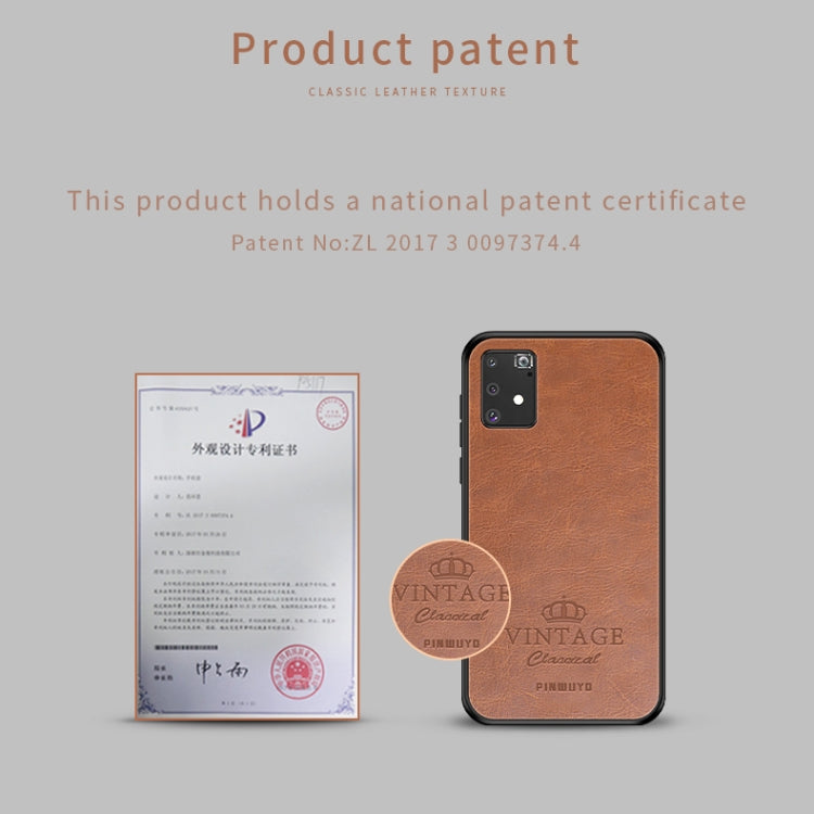 PINWUYO Pin Rui Series Classical Leather Texture PC + TPU Waterproof  Anti-fall All-inclusive Protective Case Shell, For Galaxy A91 / S10 Lite, For Galaxy S20 Ultra