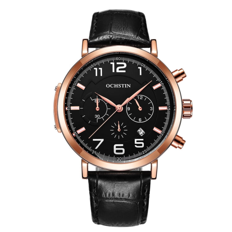Ochstin 6105 Multi Function Watch Business Leisure Men  Watch Waterproof Timing Quartz Watch Belt Watch