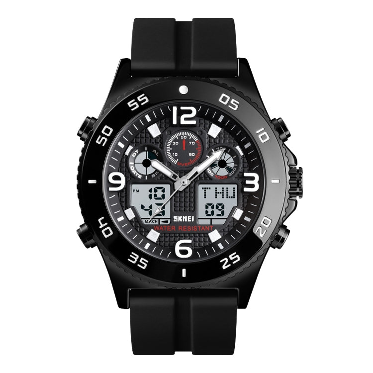 SKMEI 1538 Multi-Function Time Large Dial Steel Belt Men  Casual Sports Electronic Watch