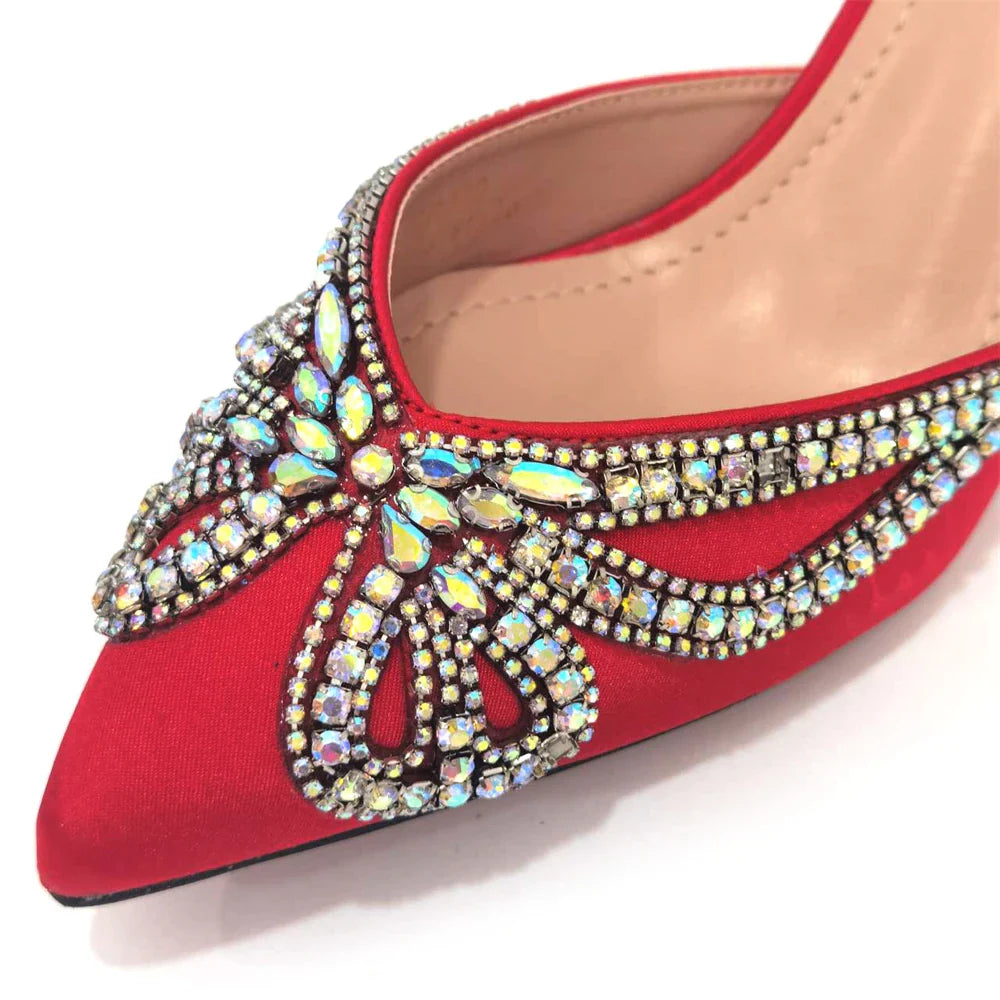 Venus Chan 2023 Yellow Classy Bowknot Pointed Toe Women's Shoes High Heel Elegant Sandals Shallow Mouth Shoes Bag Set Women