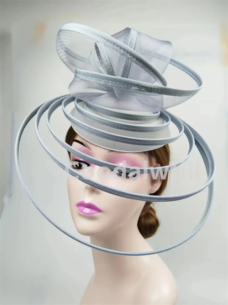 Royal Ascot Luxury Fascinator Hat Women Wedding Headpiece Mesh Hat Formal Event Pillbox Fascinator Hats Ladies Mariage Millinery
