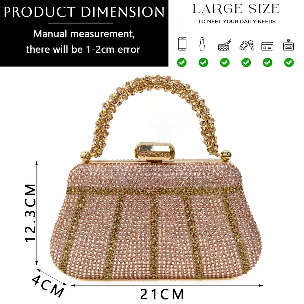 Venus Chan Black Hollow Design With Pointed Shoes And Fashion Three-Dimensional Bag Cozy Rhinestones Are Suitable For Parties