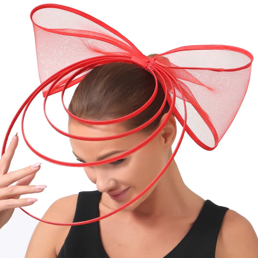 2024 New Multiple Color Crinoline Fascinator Wedding Elegant Bride Womens Headwear Charming Bride Mesh Church Hair Accessories