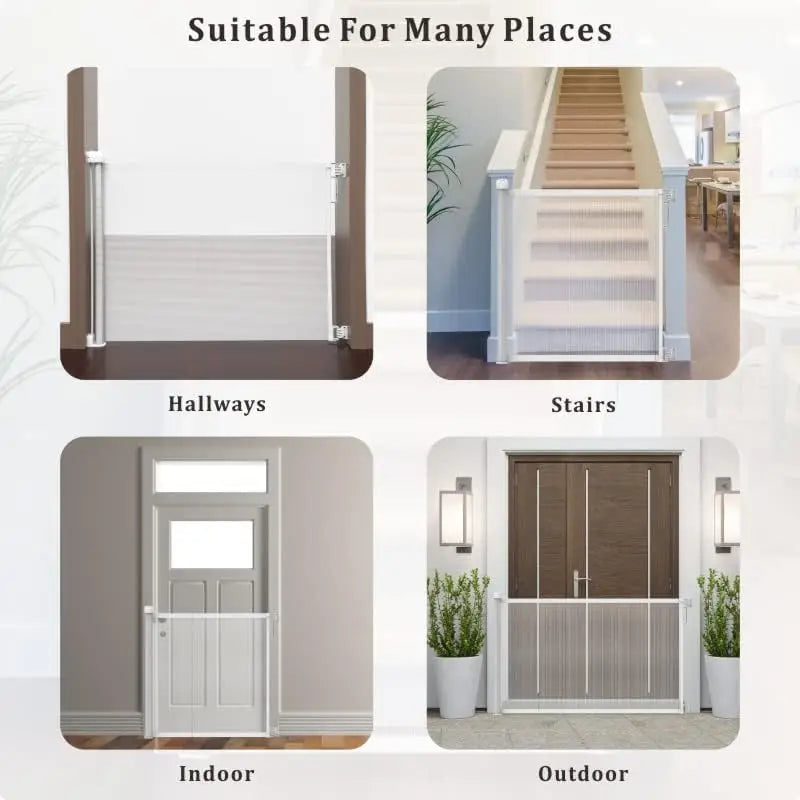 Stair Gate Cat/Puppy/Baby Gate Travel Stair Gate Retractable Gate Child Safety Gate Dog Stair Gate Extra Wider Dog Gate 130cm