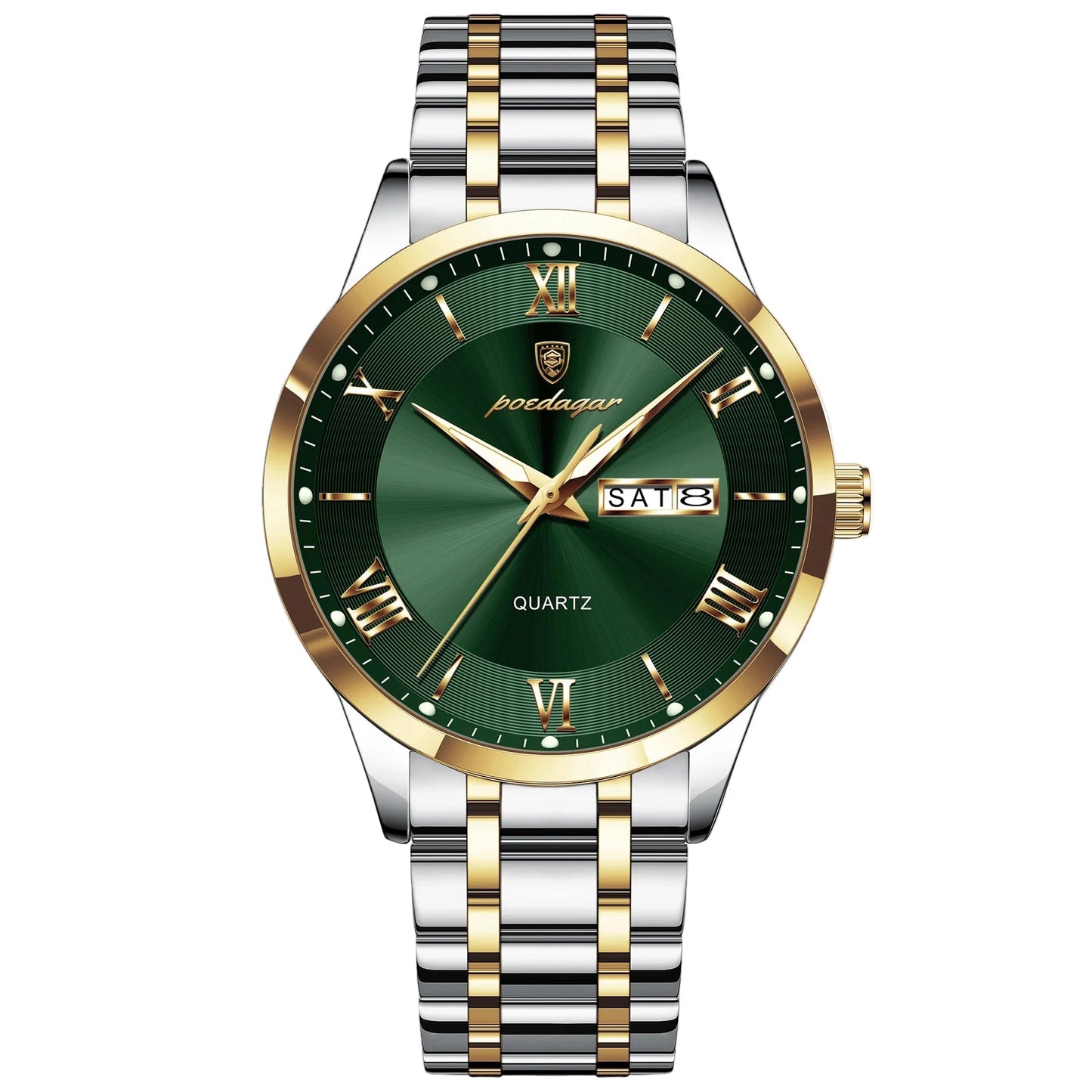 Luxury Fashion Men Clock Waterproof Luminous Week Date Sports Man Wristwatch Stainless Steel Men's Quartz Watches Reloj