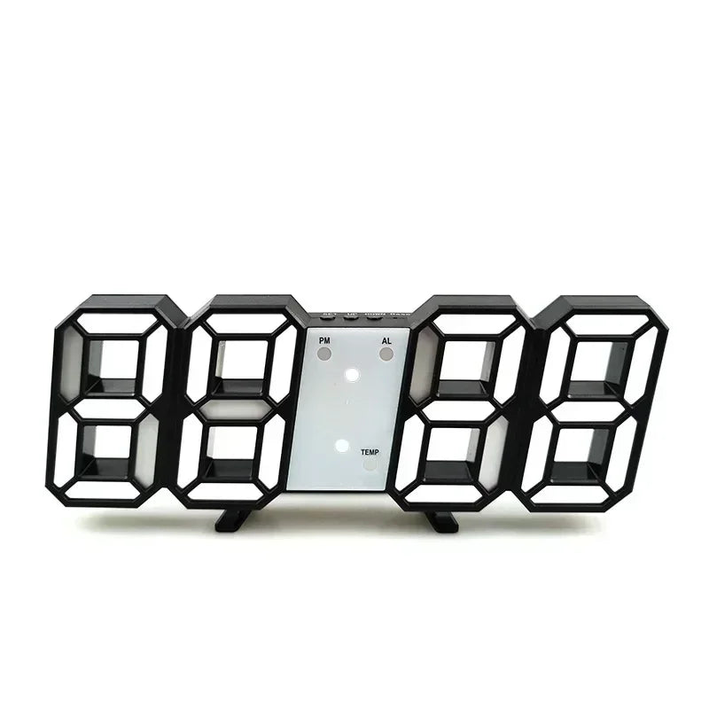 3D LED Digital Alarm Clock Wall Clock