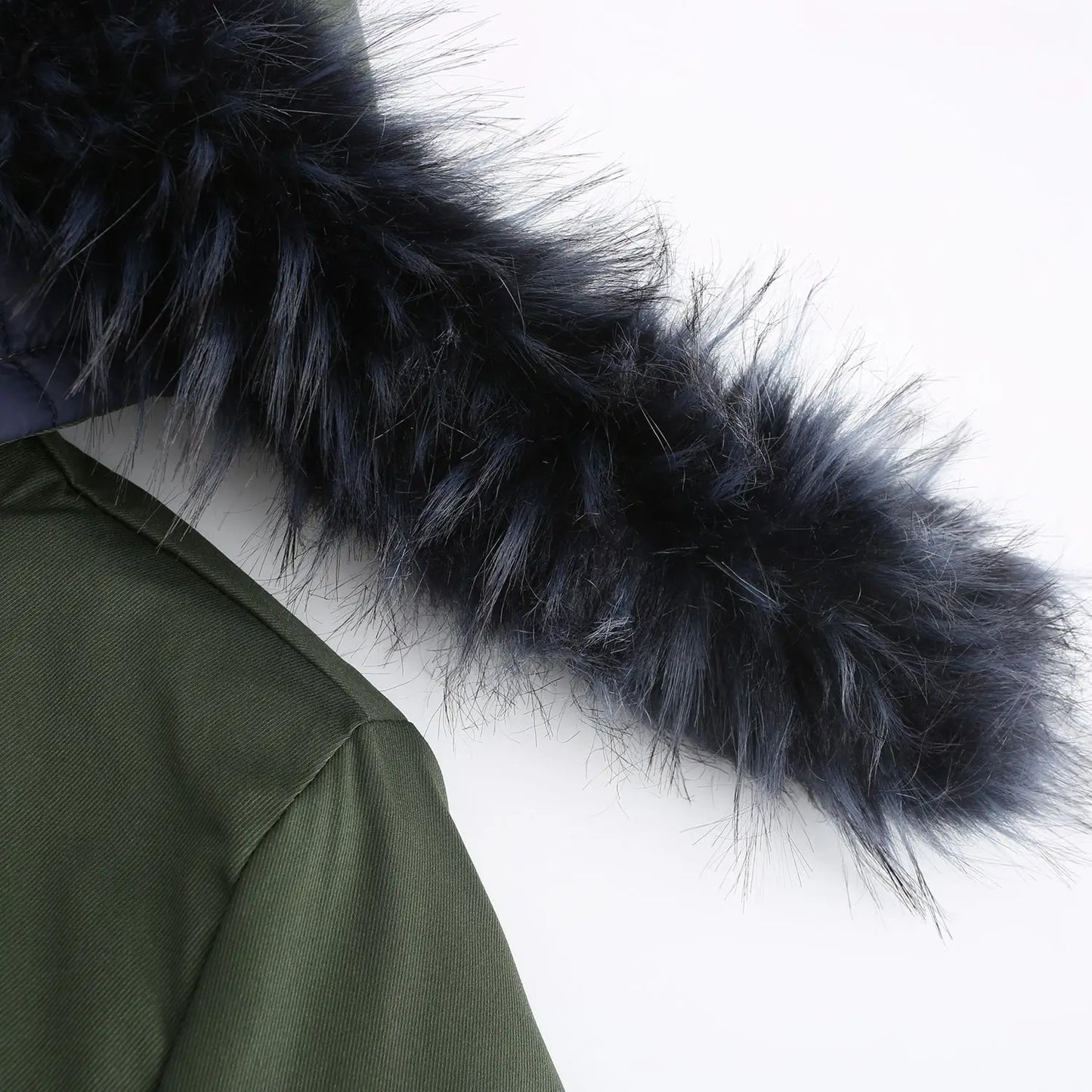 Double Sided Women's winter Thick Detachable Zipper Parka Jacket