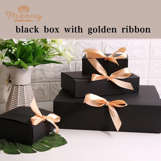 5pcs/10pcs/Lot black Colour Gift Box Small Gifts Packaging Box Blank Kraft paper Custom Sizes And Printed Logo Pattern
