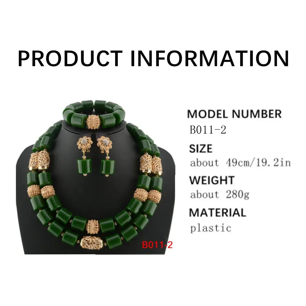 Latest African Wedding Resin Beads Fashion African Beads Jewelry Sets Hot Nigerian Wedding African Beads Jewelry Set