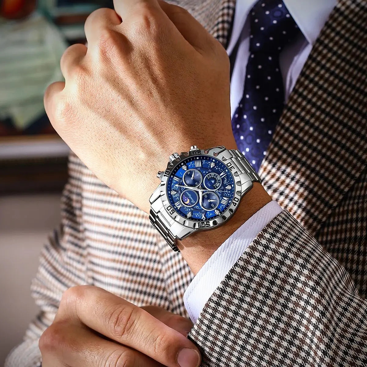 Luxury Watch for Man Quartz Sports Men Watch Waterproof Luminous Stainless Steel Chronograph Men's Watches Clock Reloj