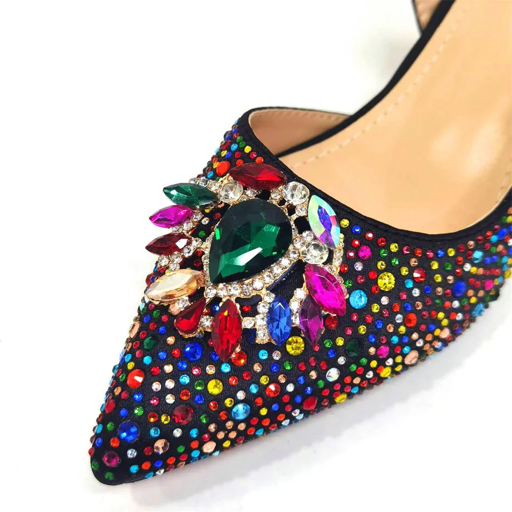 Elegant Women's Low Heels Italian Shoes And Bag Set
