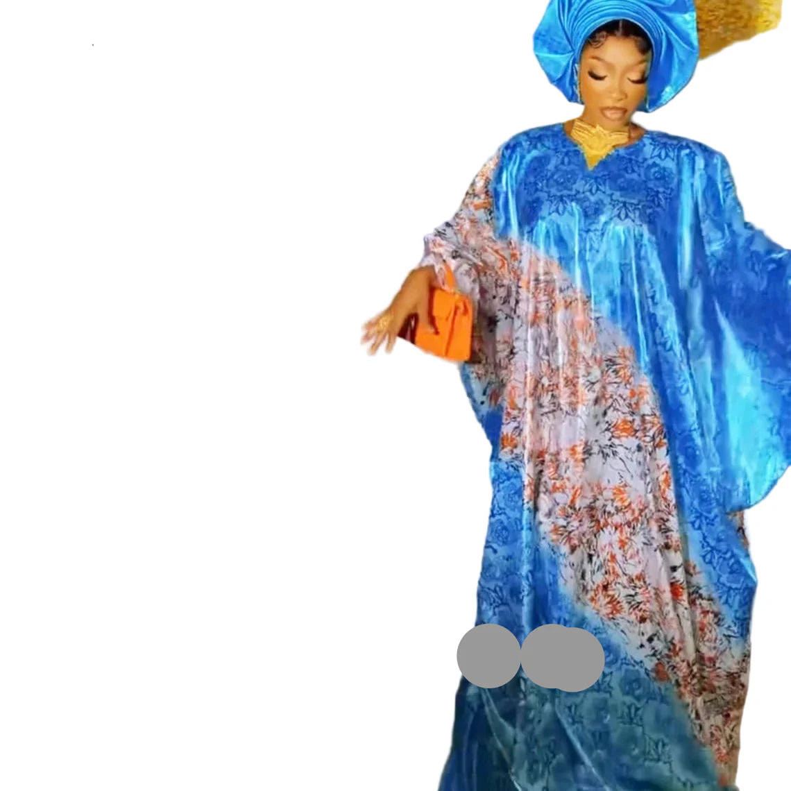 African Traditional Dashiki Print Bazin Riche Boubou Gown Dresses