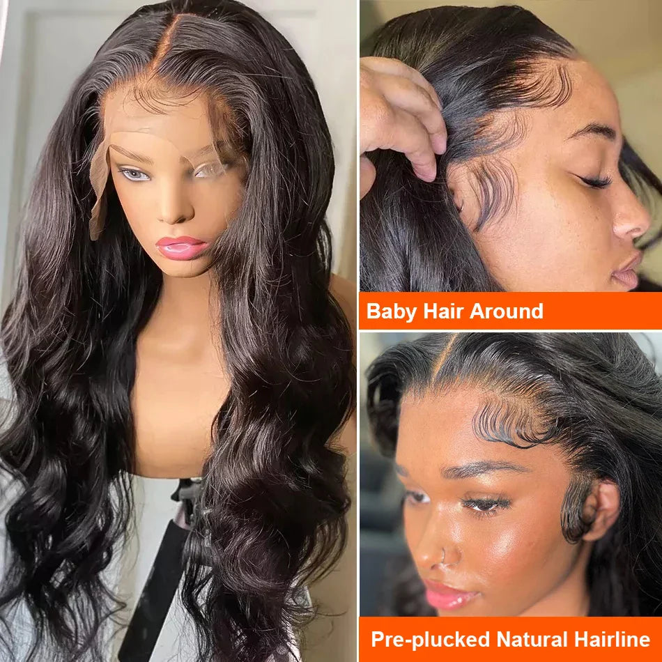 Body Wave Lace Front Wigs 180D Transparent Lace Frontal Wig Human Hair Wigs T Part Lace Wig Brazilian Body Wave Lace Wig