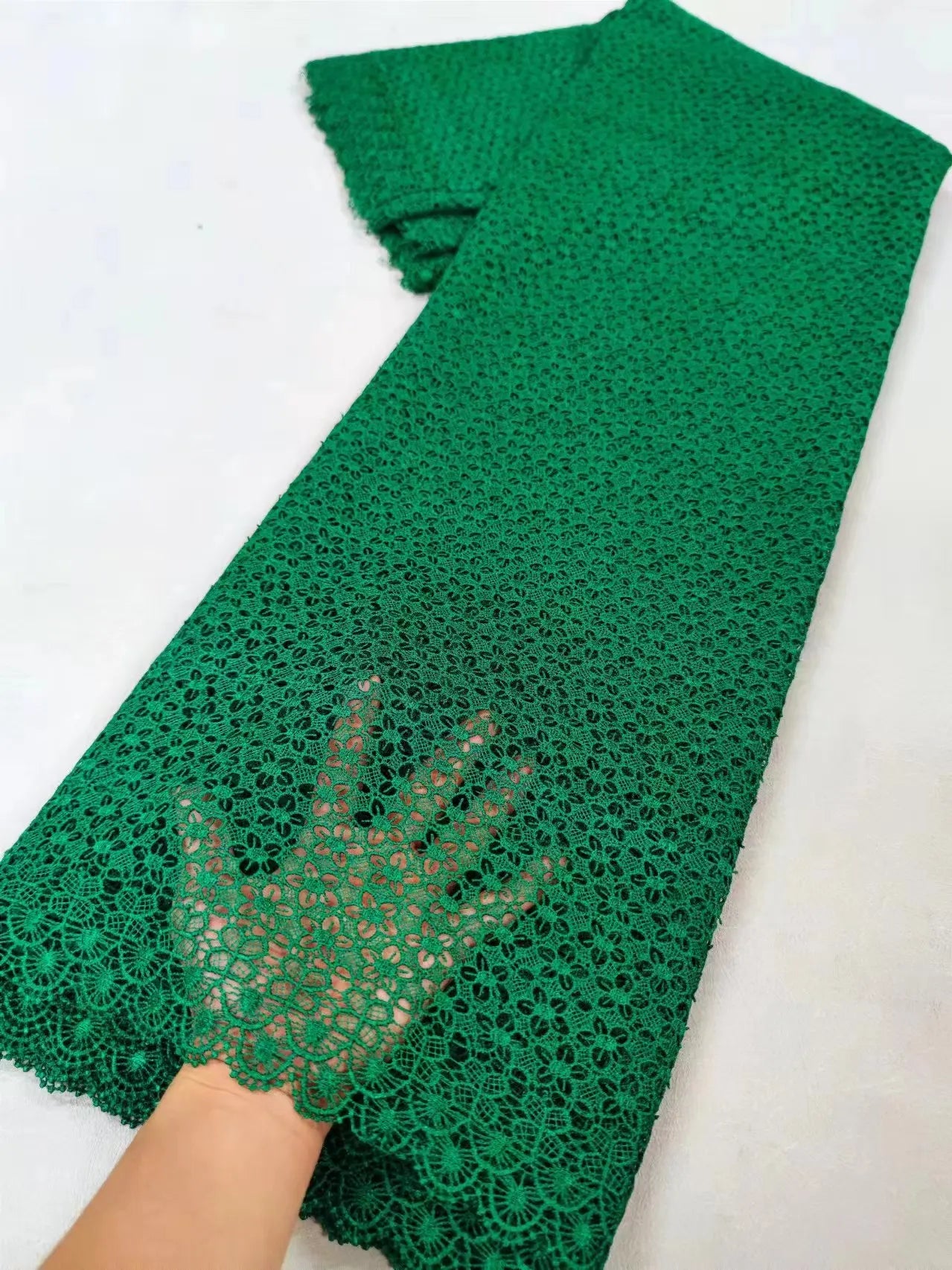 African Nigerian Cotton Wedding Tulle Lace Fabric, Party Dress Sequins for Sewing, Water Soluble, High Quality, 5Yards, XL024
