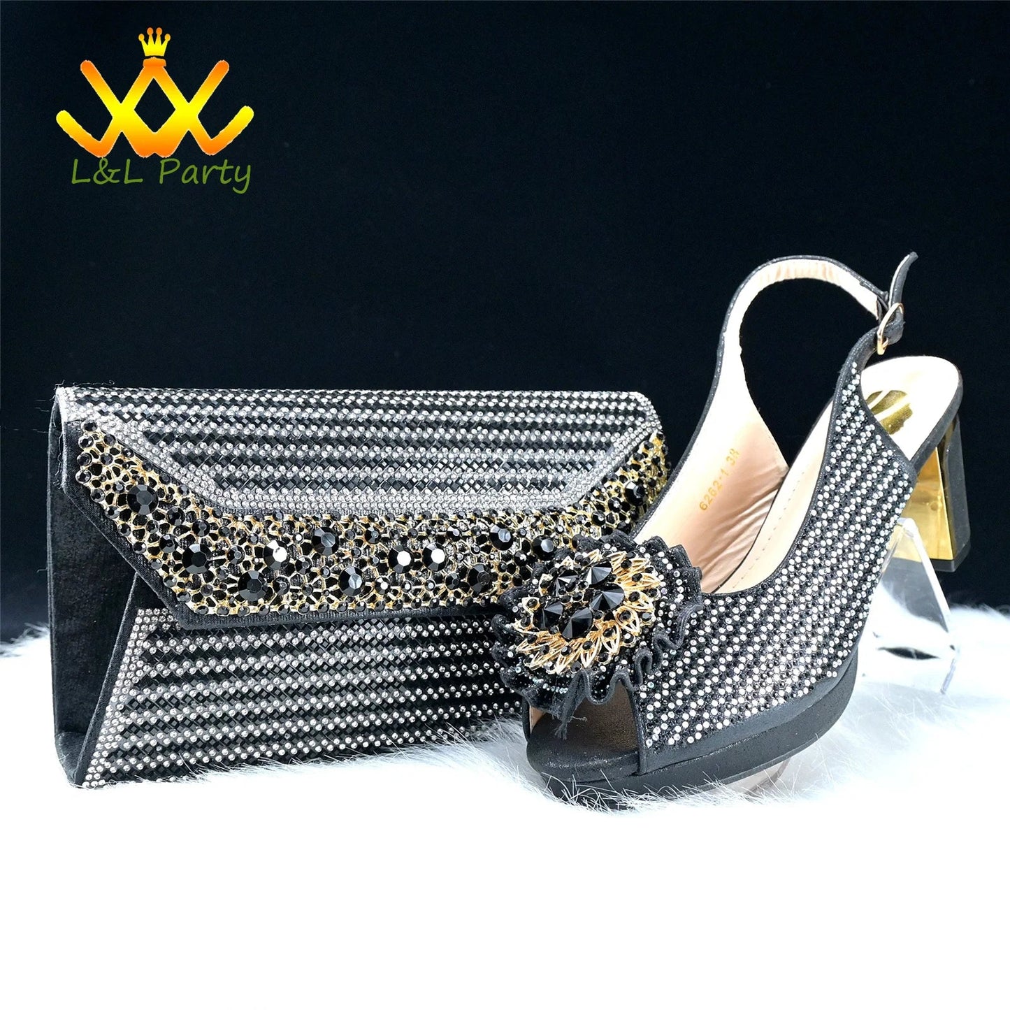 2025 Special New Arrivals Italian Women Shoes and Bag to Match in Green Color with Platform Shinning Crystal Sandal for Wedding