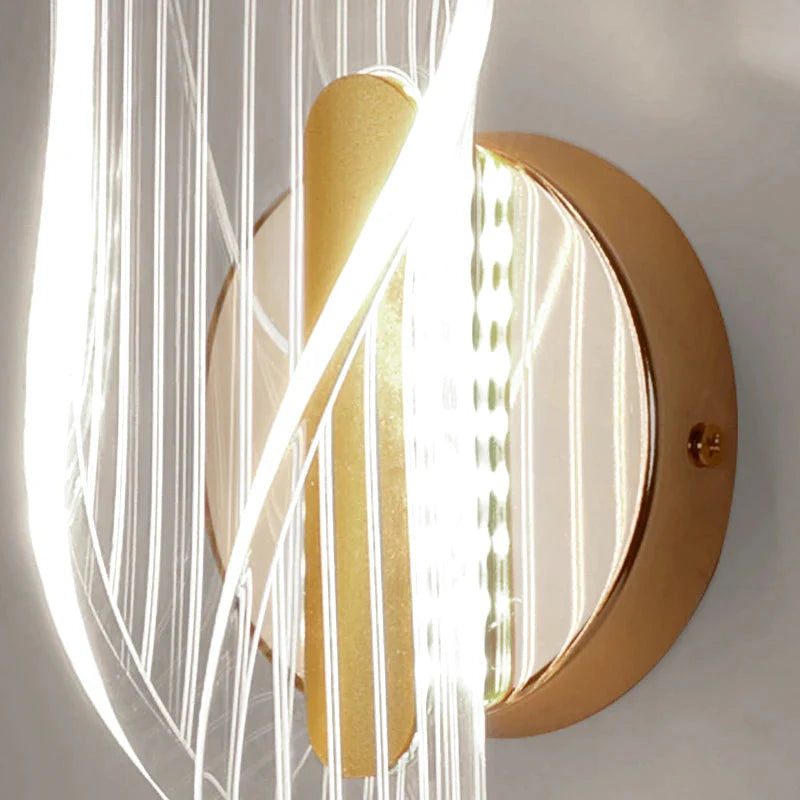 LED Wall Sconce Light Acrylic Bedside Wall Lamp 3-color light