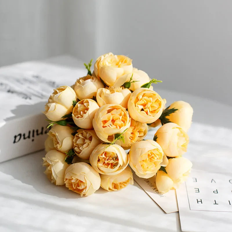 Rose Pink Peony Artificial Flowers Silk