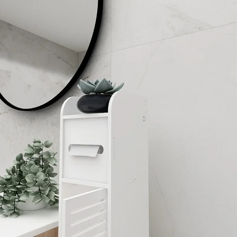 3 Tier Bathroom Floor Cabinet Free-Standing Toilet Roll Holder Narrow Bathroom Storage Cabinet, for Bathroom,Living Room&Hallway