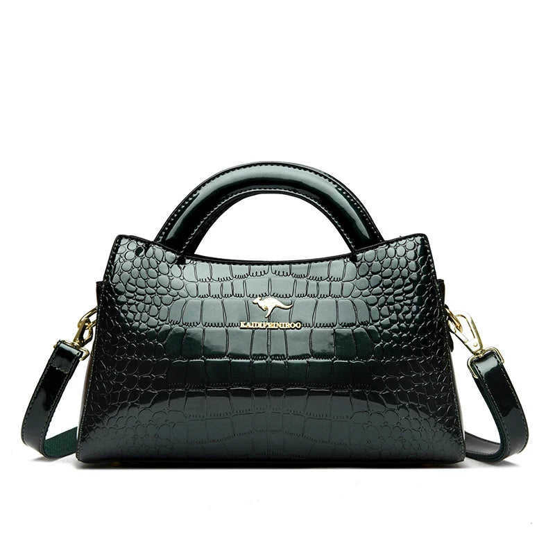 Kangaroo Brand Alligator Pu Leather Shoulder Bag Clutch Hand Bags