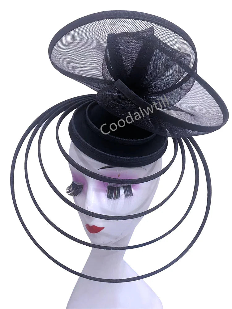 Royal Ascot Luxury Fascinator Hat Women Wedding Headpiece Mesh Hat Formal Event Pillbox Fascinator Hats Ladies Mariage Millinery