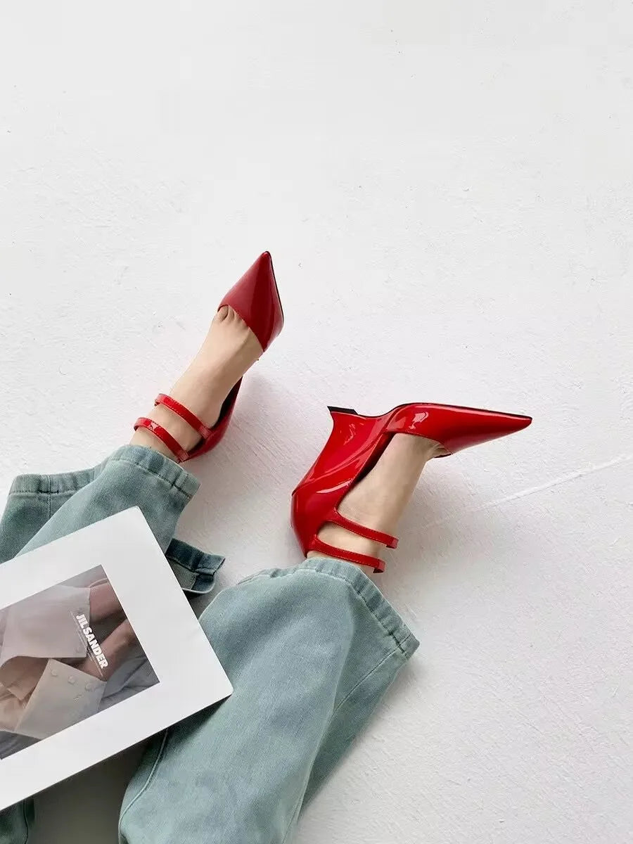High Heels Women Pointed Toe Shoes Wedges Fashion Sexy Shallow Shoes Woman New 2025 Trend Spring Designer Elegant Sandals Mujer