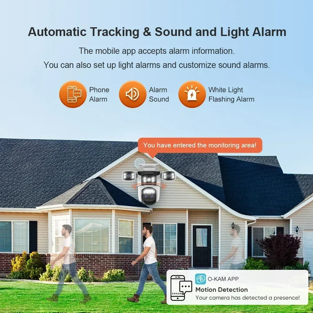 WiFi Security Camera Outdoor 10X Optical Zoom Four Lens Human Auto Tracking Waterproof