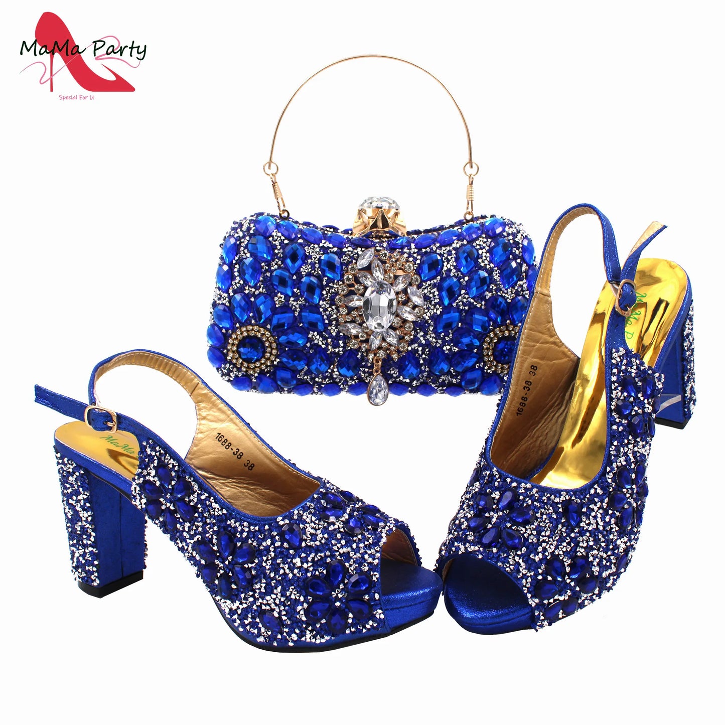 2024 Fashion New Arrivals INS Hot Sale Full Crystal Shinning Shoes and Bag Set for Dress in Red Color Sandals Christmas Party
