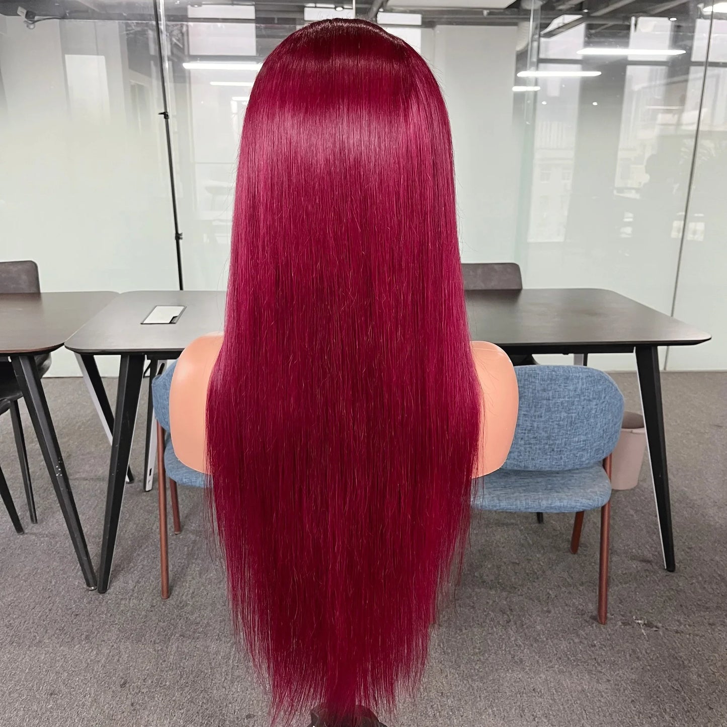 200 Density 13x4 HD Transparent Lace Front Wig for Black Women Straight Remy Human Hair Wigs 99J Burgundy Color Glueless
