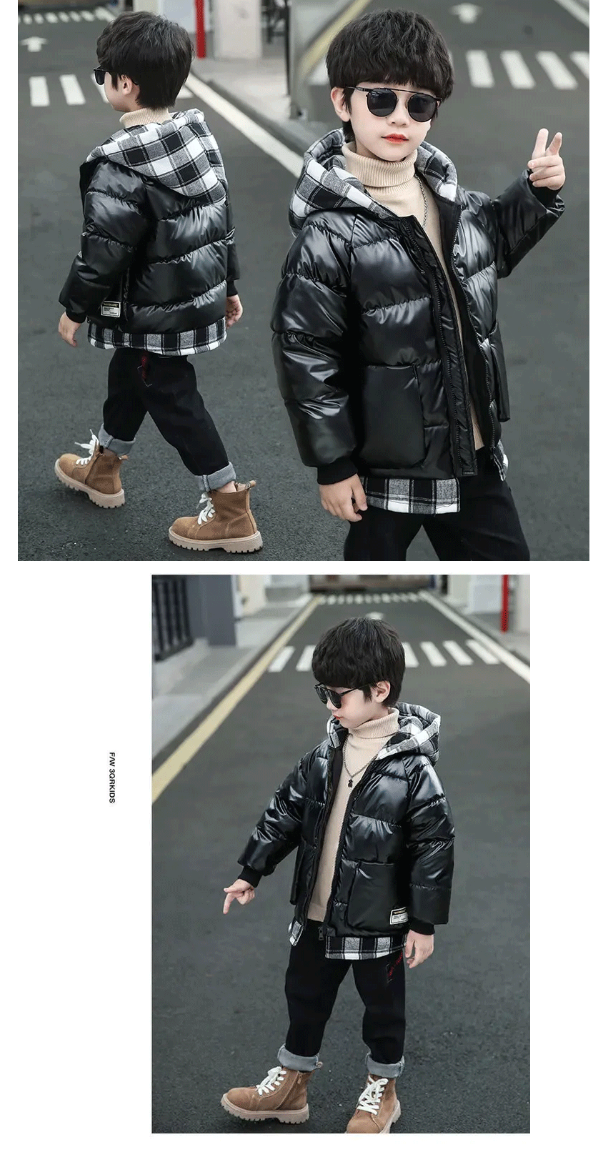 Children's Padded Jacket New Boys Down Padded Jacket Kids Winter Hooded Jacket Teenage Boys Thick Coat