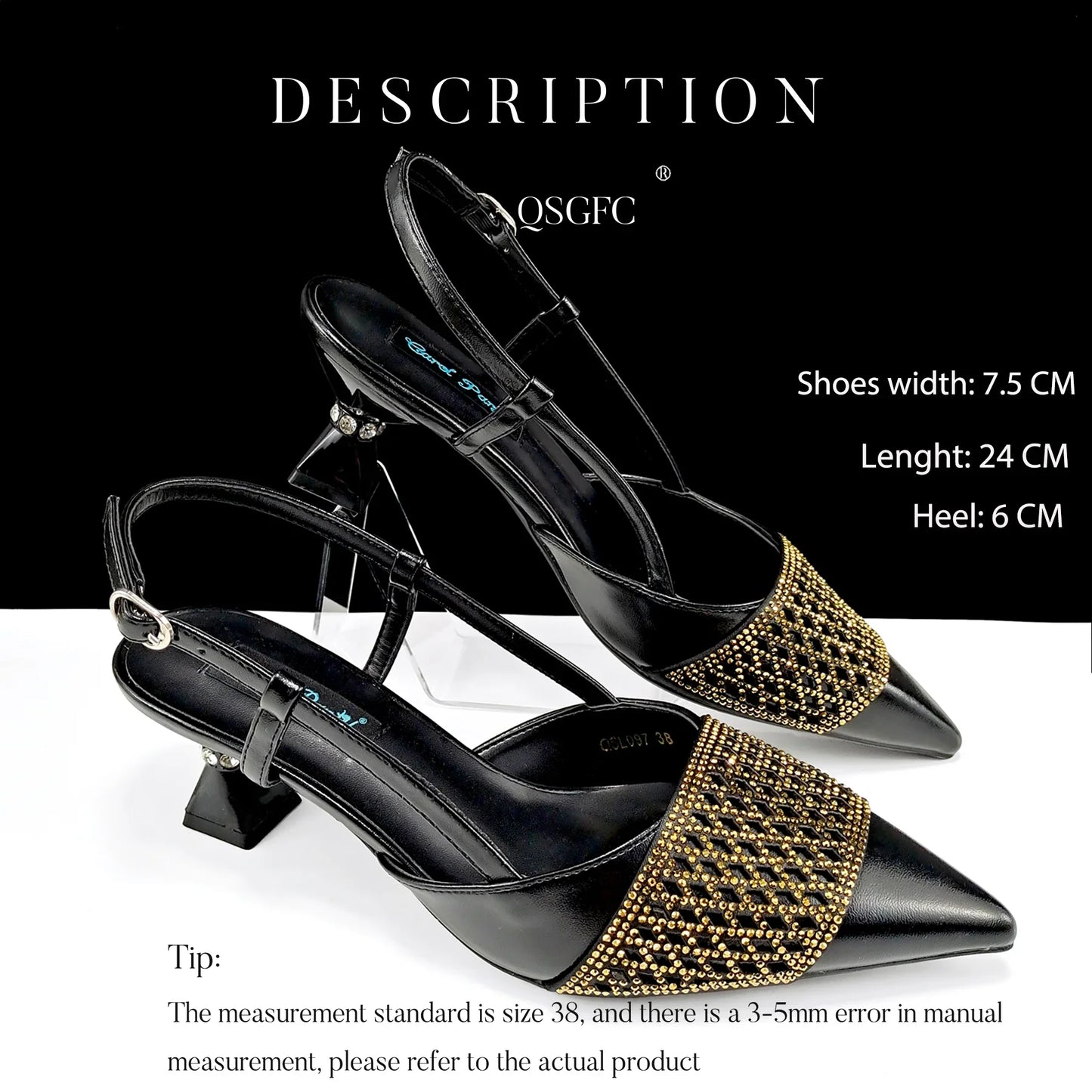 Fashionable Women's Rhinestone-encrusted Party Shoes And Special bag