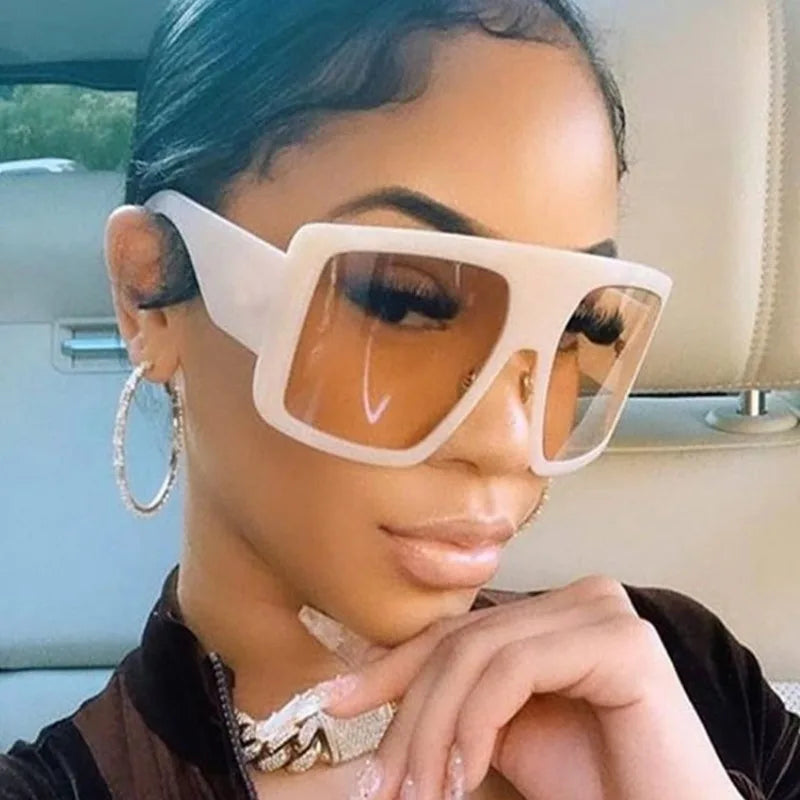 New Large Frame Square Sunglasses Women's Brand Designer Fashion Sun Glasses Women Jelly Color Trend Eyewear UV400 Oculos De Sol