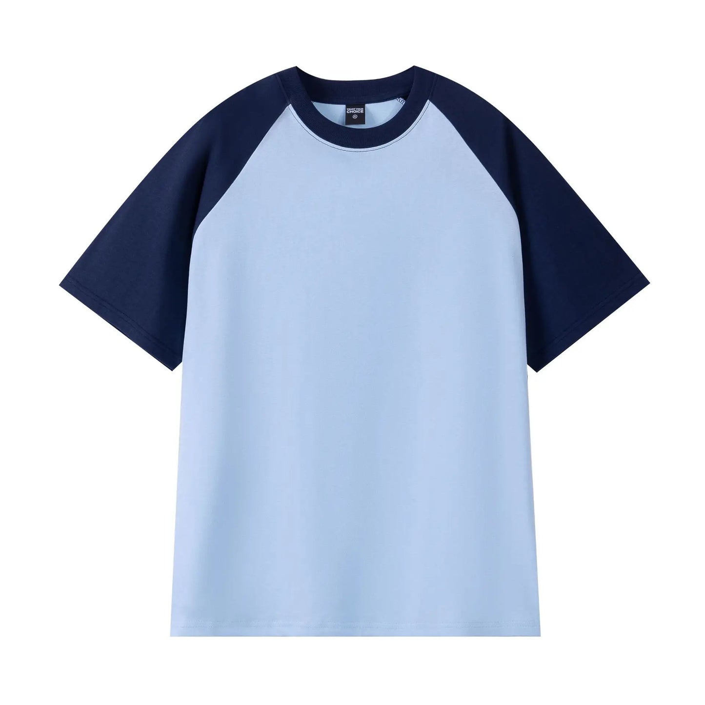 Heavyweight 240g Contrast Sleeve Cotton T-Shirt for Men