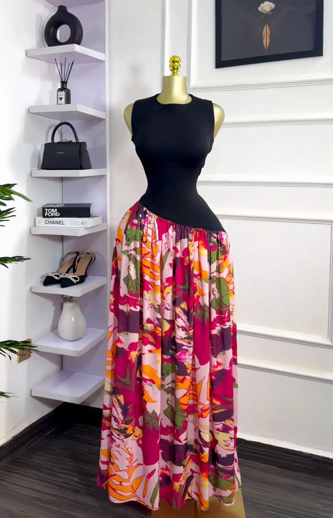 CM.YAYA Women Sleeveless with Sashes Printed Patchwork Tank Long Maxi Dress 2025 Birthday Evening Sexy Party Dresses Vestidos