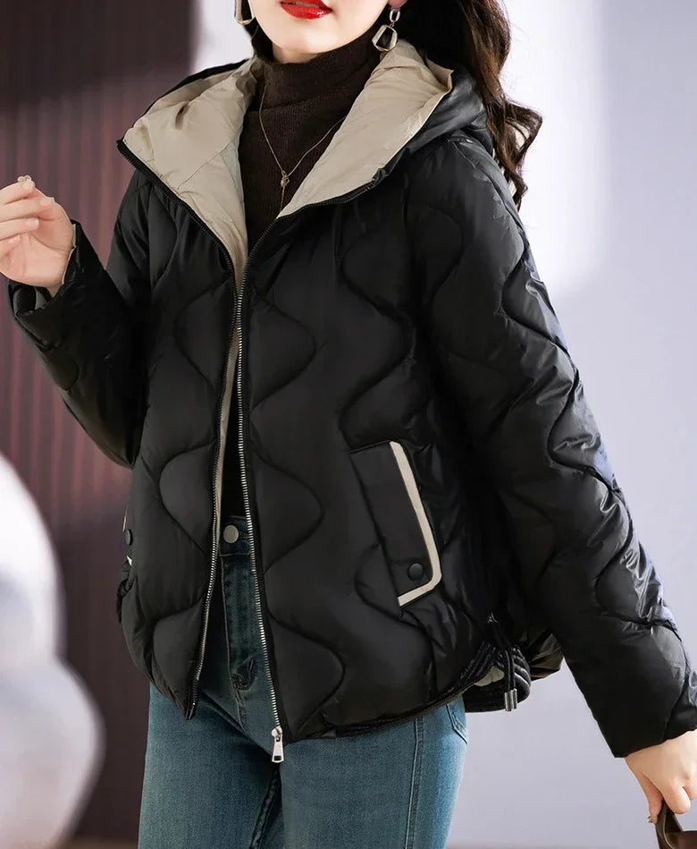 Winter Women Outerwear Hooded Cotton Parkas
