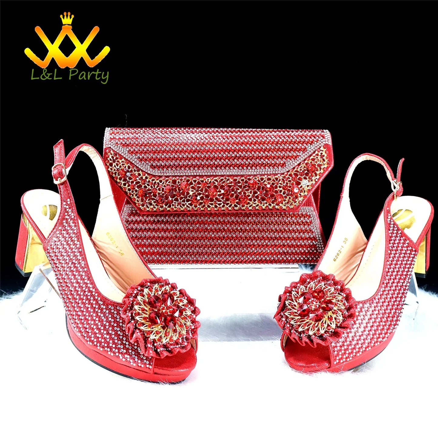 2025 Special New Arrivals Italian Women Shoes and Bag to Match in Green Color with Platform Shinning Crystal Sandal for Wedding