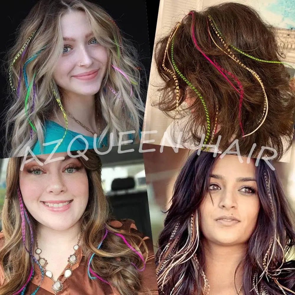 AZQUEEN Rainbow Feather Hair Extension