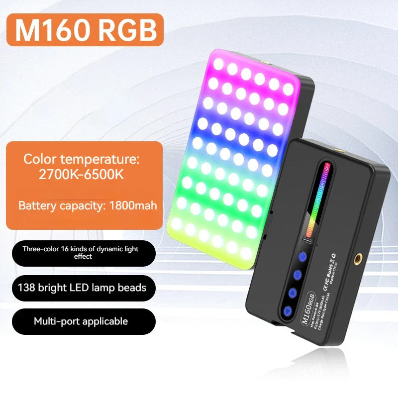 RGB LED Video Light 2700-6500K Handheld Photography Fill Lamp
