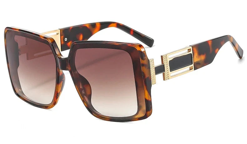 Fashion Brand Square Sunglasses For Woman Luxury Oversized Gradient Shades Sun Glasses Female Elegant Green Big Frame Eyewear