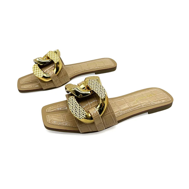 High Quality PU Purses And Sandals Sets Flat Shoes And Bag Set Matching Handbags For Women Slippers Flip Flops Women Shoes