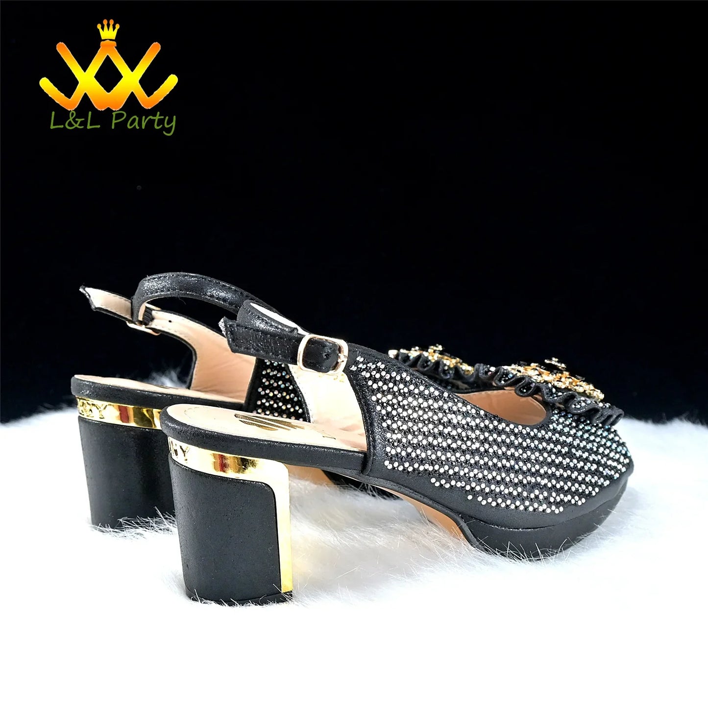 2025 Special New Arrivals Italian Women Shoes and Bag to Match in Green Color with Platform Shinning Crystal Sandal for Wedding