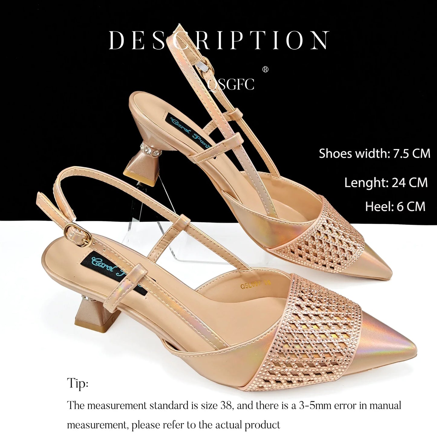 Fashionable Women's Rhinestone-encrusted Party Shoes And Special bag