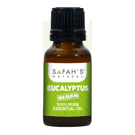 Safah's Natural 100% Pure Eucalyptus Essential Oil - Invigorating Scalp & Hair Health for All Hair Types 15 ml/0.51 oz
