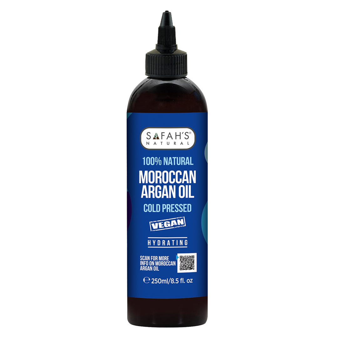 Safah's Natural Blended Moroccan Argan Oil Intense Hydration & Frizz Control for Dry, Damaged Hair 8.5 oz