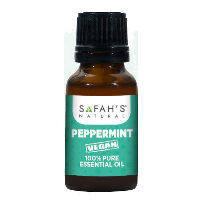 Safah's Natural 100% Pure Peppermint Essential Oil for Stimulating Hair Growth & Soothing Scalp 15 ml/0.51 oz
